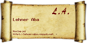Lehner Aba névjegykártya